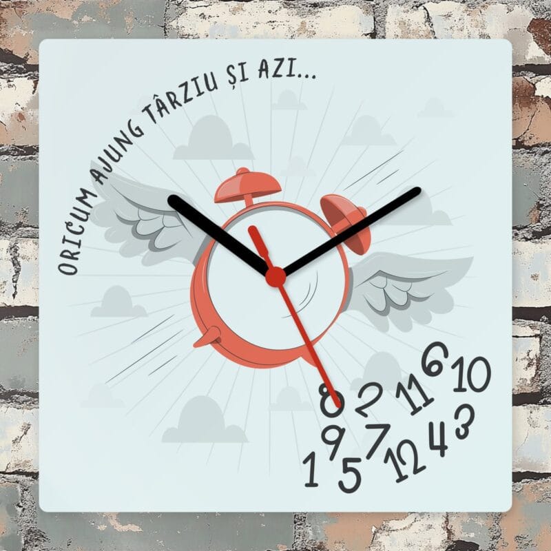 ceas pătrat personalizat cu mesaj amuzant