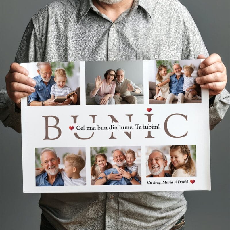 tablou canvas colaj personalizat pentru cel mai bun bunic