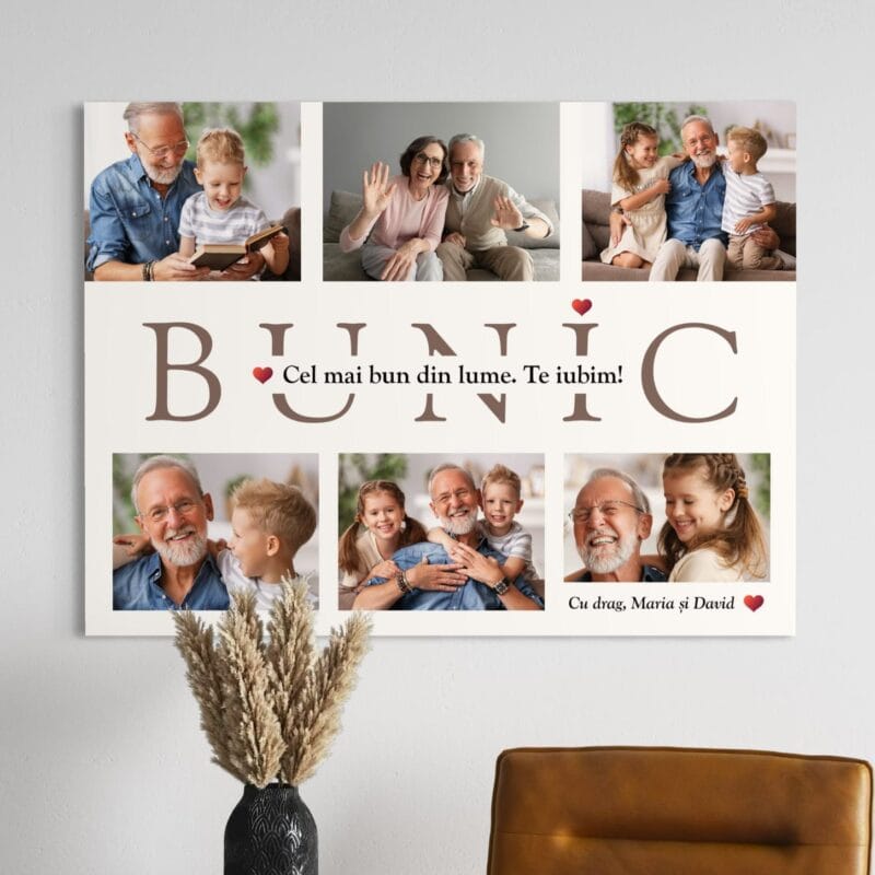 tablou canvas colaj personalizat pentru cel mai bun bunic