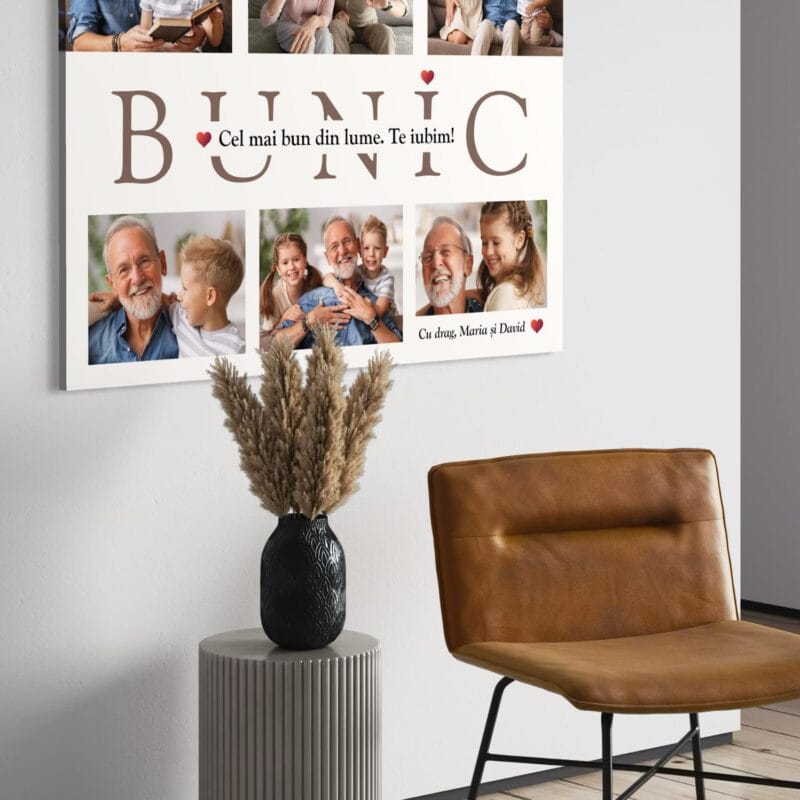tablou canvas colaj personalizat pentru cel mai bun bunic