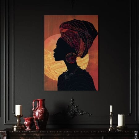 tablou canvas decorativ siluetă de femeie africană