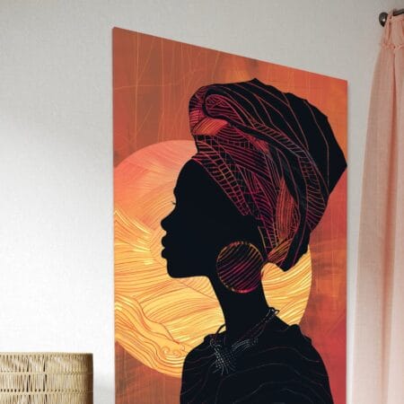 tablou canvas decorativ siluetă de femeie africană