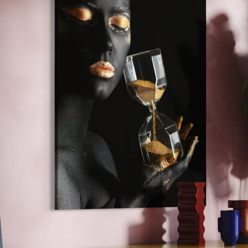 tablou canvas decorativ timpul în clepsidră