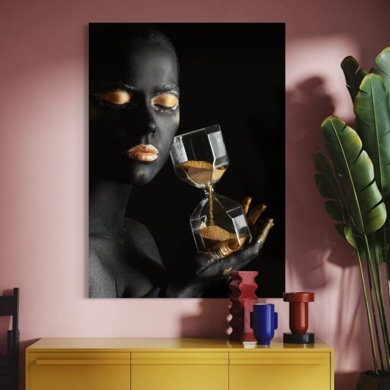 tablou canvas decorativ timpul în clepsidră