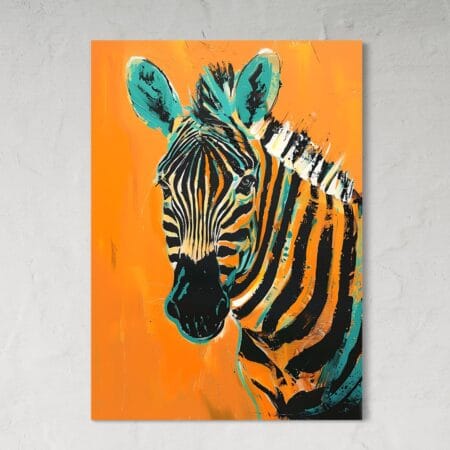 tablou canvas decorativ cu zebra pictată