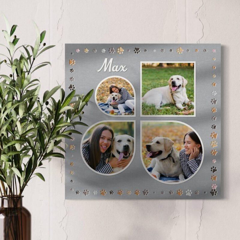 tablou canvas personalizat colaj cu pozele cățelului