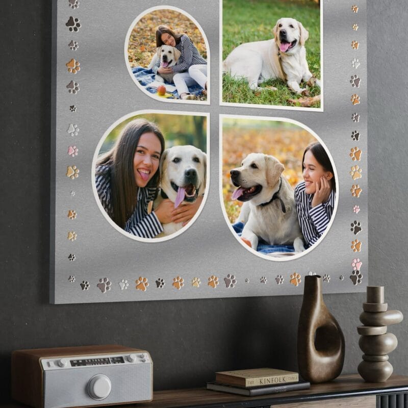 tablou canvas personalizat colaj cu pozele cățelului