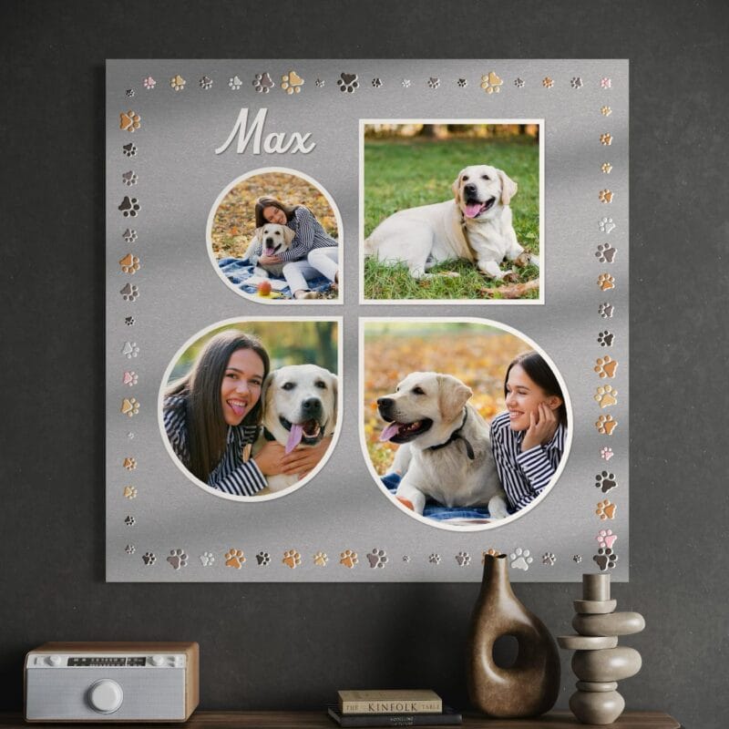 tablou canvas personalizat colaj cu pozele cățelului