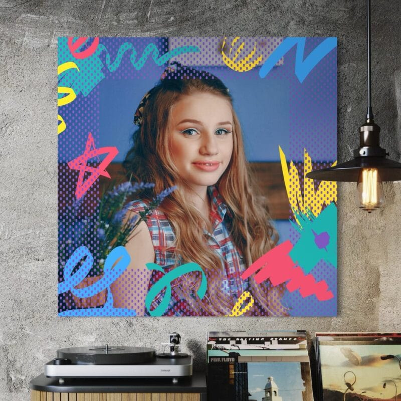 tablou canvas personalizat cu elemente de artă urbană