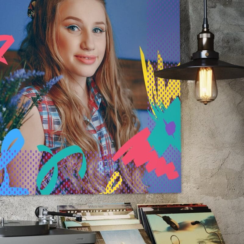 tablou canvas personalizat cu elemente de artă urbană