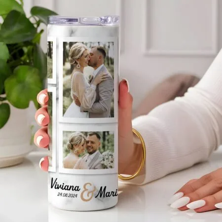 termos personalizat cu poze de la nuntă