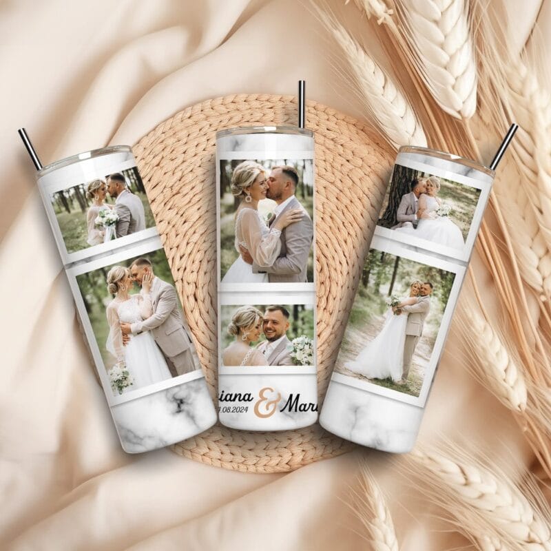 termos personalizat cu poze de la nuntă