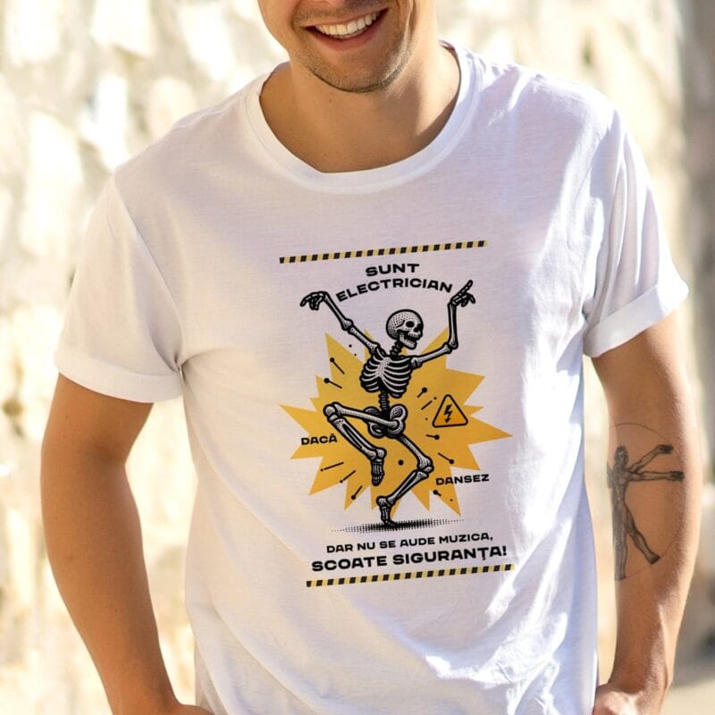 tricou personalizat sunt electrician