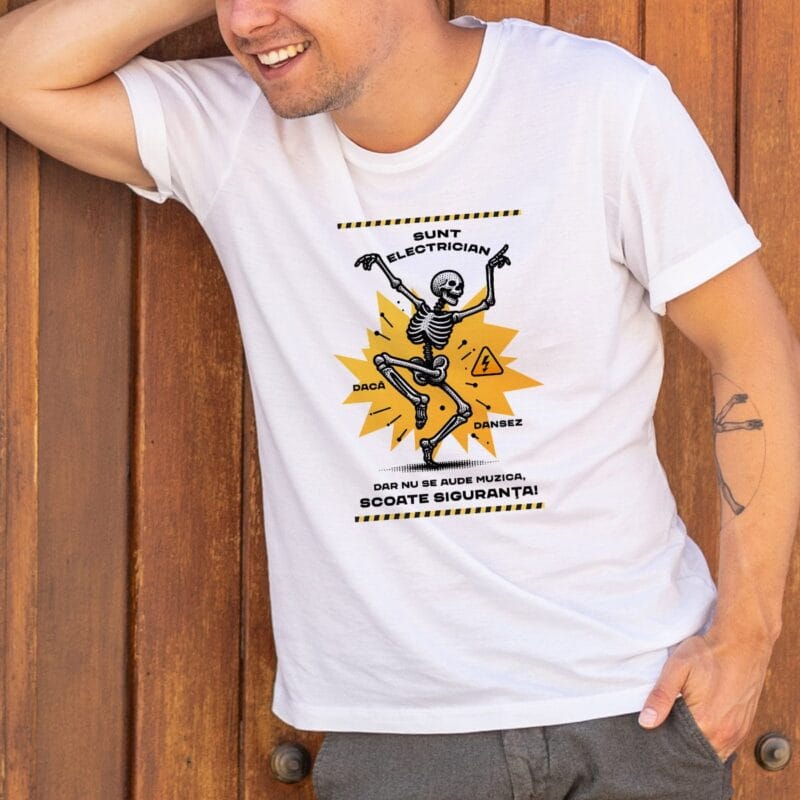 tricou personalizat sunt electrician