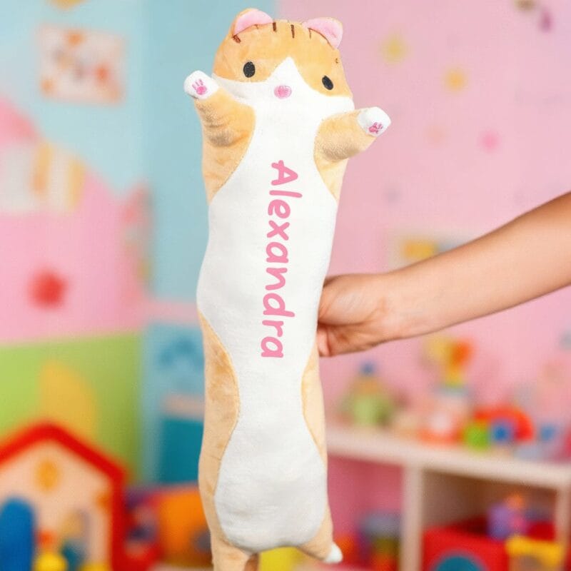 pisicuță din pluș personalizată cu nume