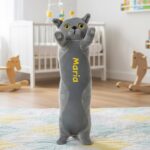 pisicuță din pluș personalizată cu nume