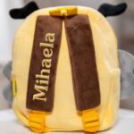 ghiozdănel albinuță din pluș personalizat cu nume