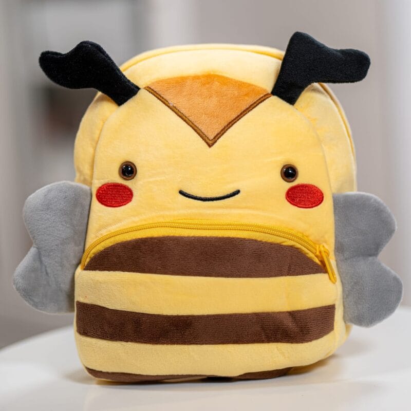 ghiozdănel albinuță din pluș personalizat cu nume