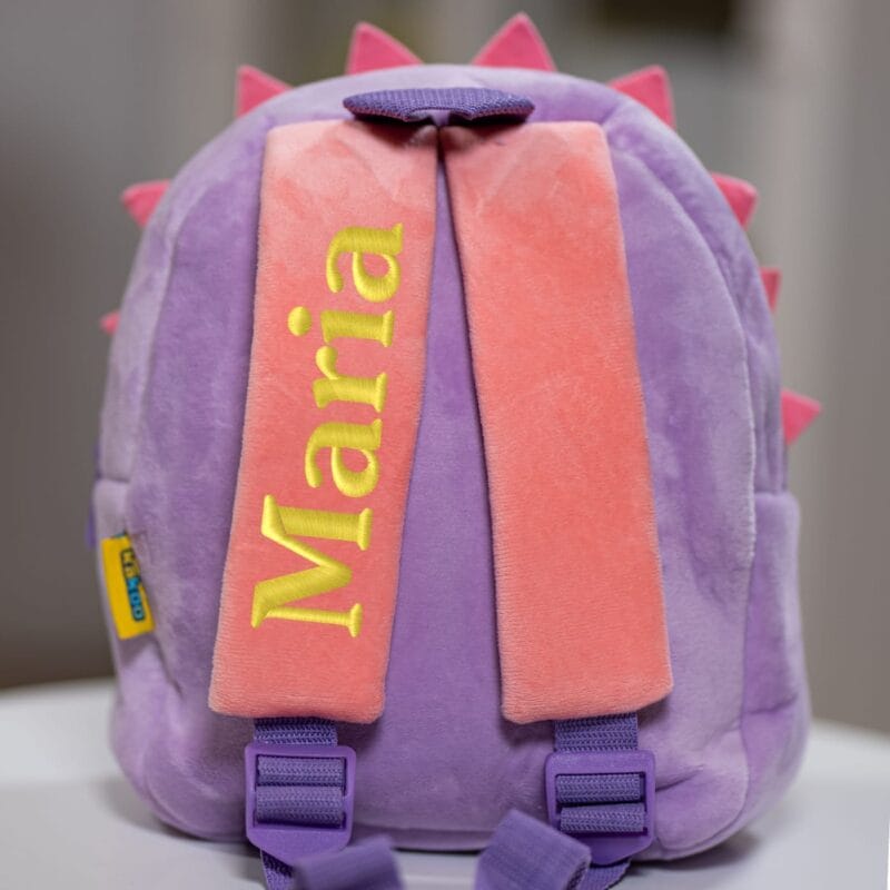 ghiozdănel arici din pluș personalizat cu nume