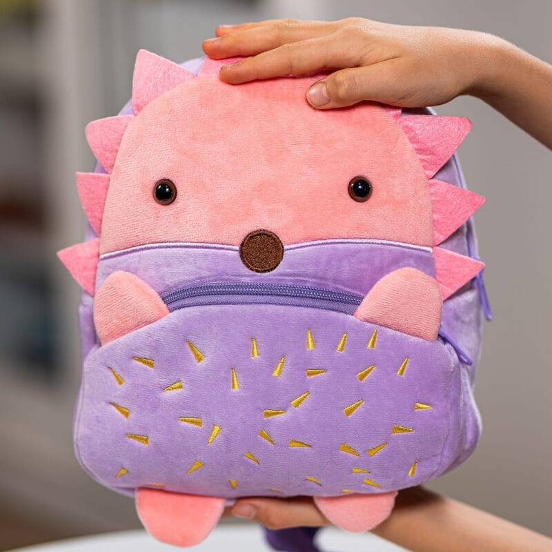 ghiozdănel arici din pluș personalizat cu nume