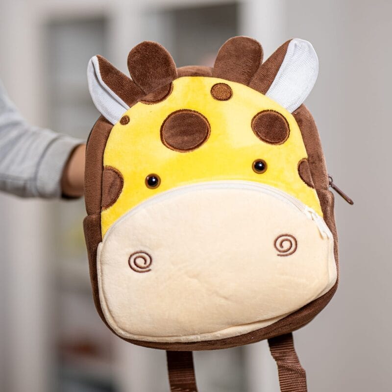 ghiozdănel pisicuță roz din pluș personalizat cu nume (copiază)