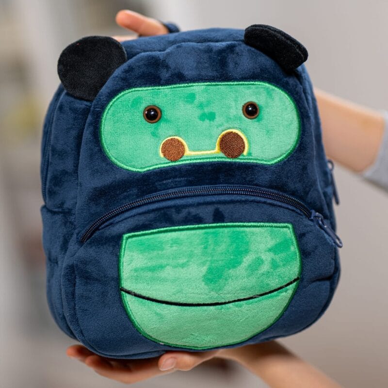 ghiozdănel gorilă din pluș personalizat cu nume