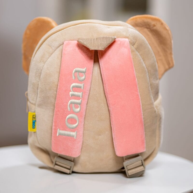 ghiozdănel koala din pluș personalizat cu nume