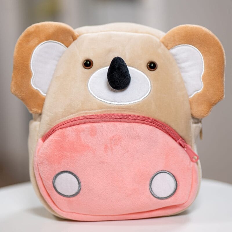 ghiozdănel koala din pluș personalizat cu nume