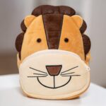 ghiozdănel leu din pluș personalizat cu nume