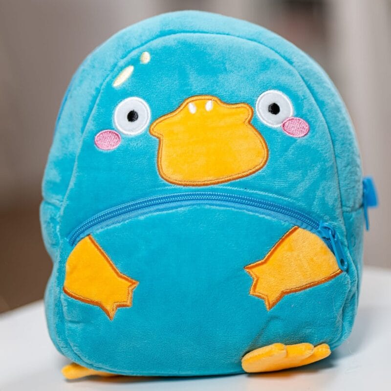 ghiozdănel ornitorinc din pluș personalizat cu nume