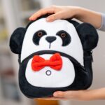 ghiozdănel panda din pluș personalizat cu nume