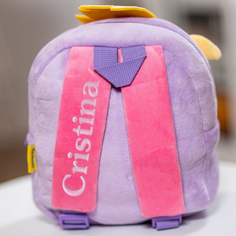 ghiozdănel oiță din pluș personalizat cu nume (copiază)