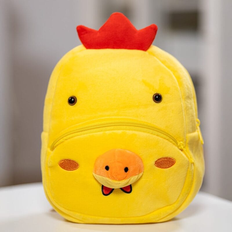 ghiozdănel puișor din pluș personalizat cu nume