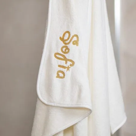 ursulețul panda: prosopel cu glugă personalizat cu nume