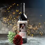 vin personalizat cu poză și urare pentru crăciun