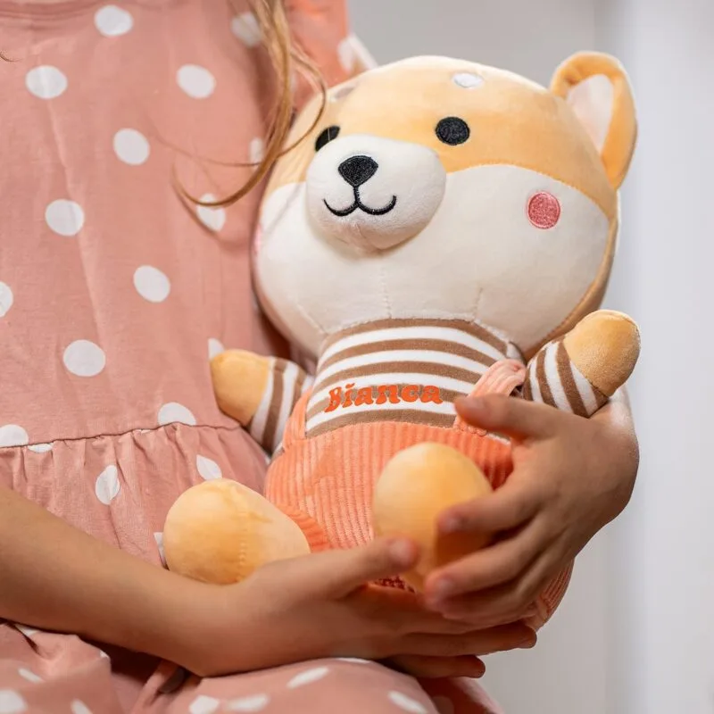 vulpe adorabilă din pluș personalizată cu nume