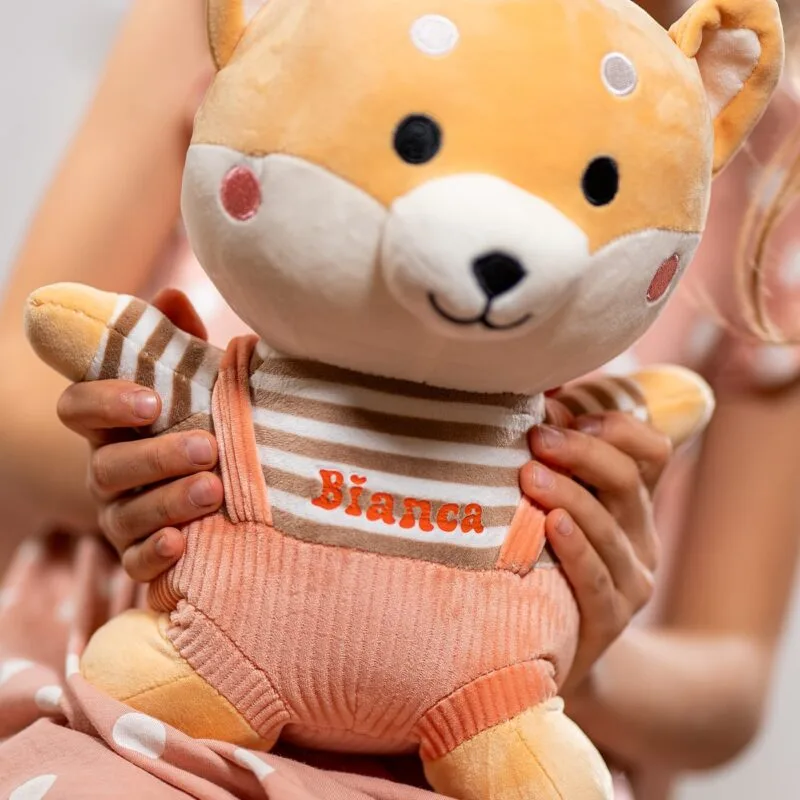 vulpe adorabilă din pluș personalizată cu nume