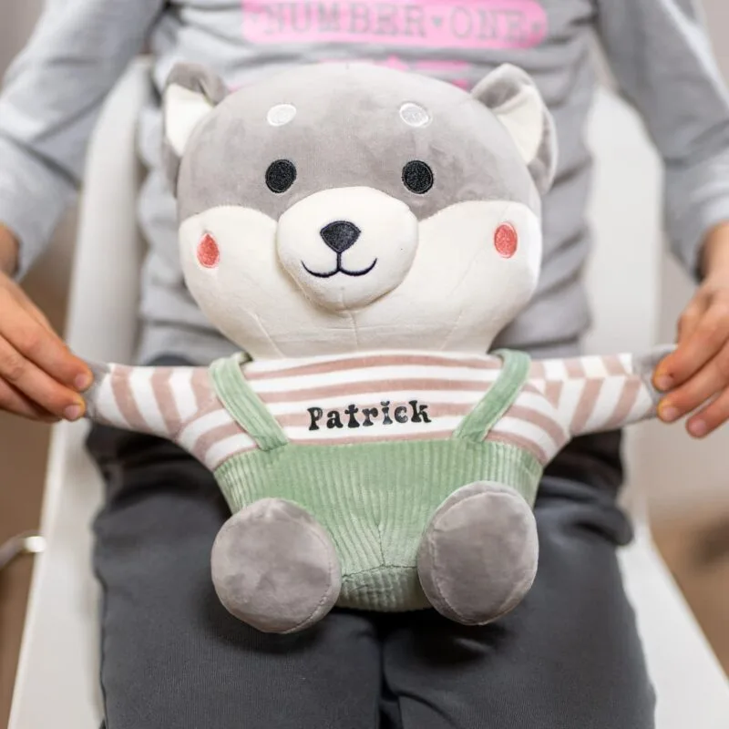 vulpe adorabilă din pluș personalizată cu nume