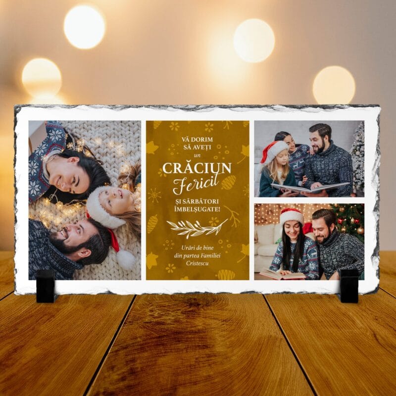 ardezia panoramică personalizată cu urări de bine pentru crăciun