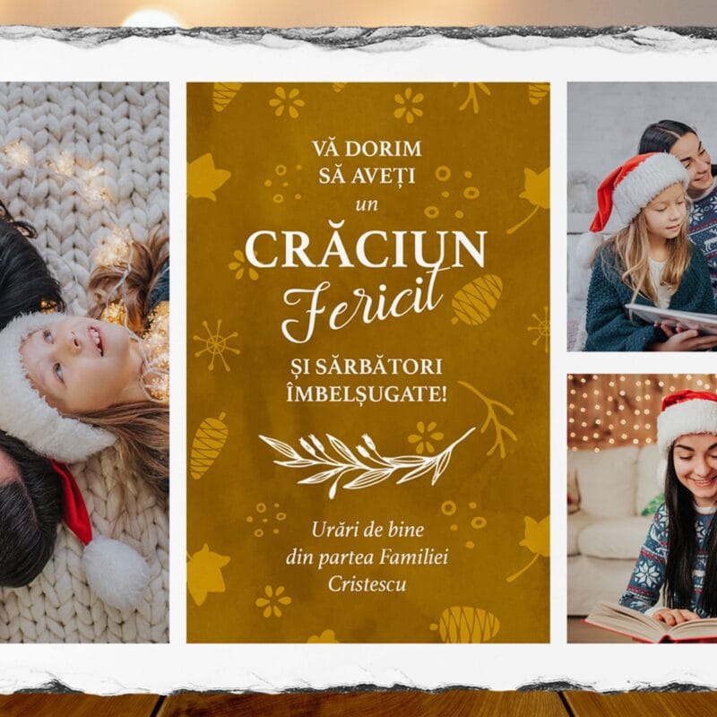 ardezia panoramică personalizată cu urări de bine pentru crăciun