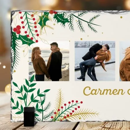 ardezia panoramică personalizată pentru cuplu de crăciun