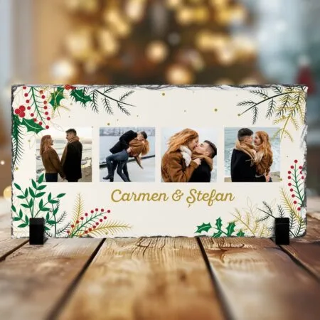 ardezia panoramică personalizată pentru cuplu de crăciun