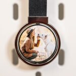 breloc elegant personalizat cu pandativ și 2 poze