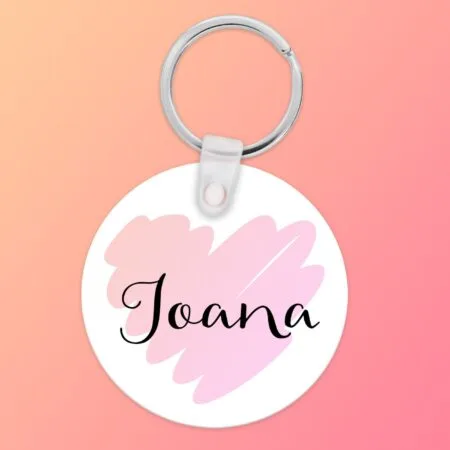 breloc rotund personalizat cu nume