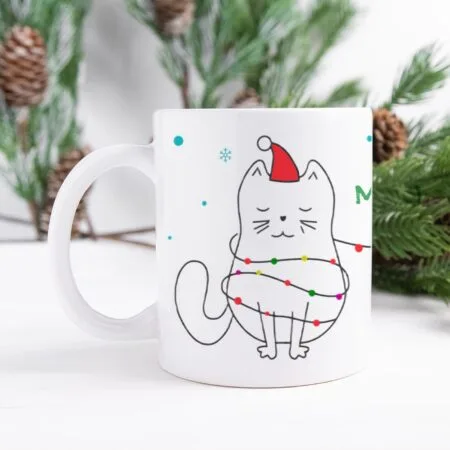 cană personalizată meow christmas
