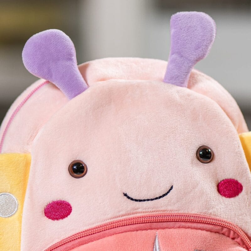 ghiozdănel fluturaș de pluș personalizat cu nume