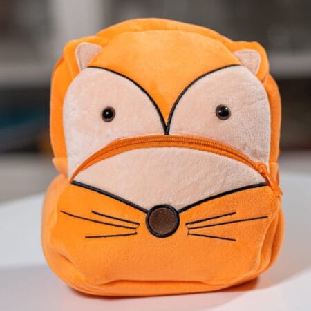 ghiozdănel vulpe pluș personalizat cu nume