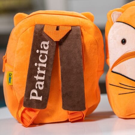 ghiozdănel vulpe pluș personalizat cu nume