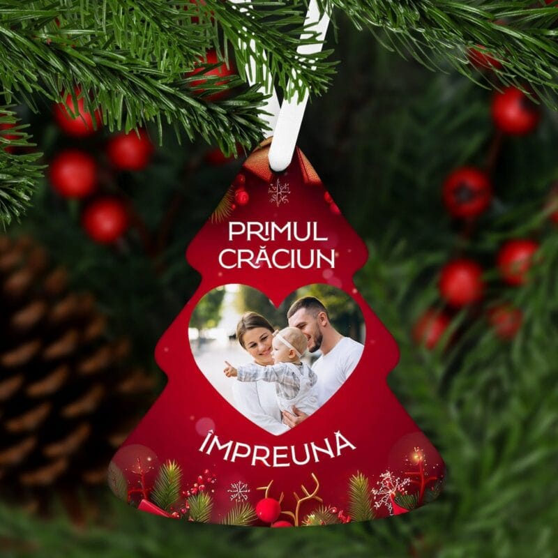 ornament brăduț personalizat primul crăciun Împreună