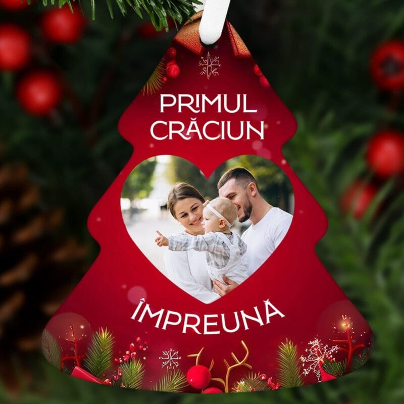 ornament brăduț personalizat primul crăciun Împreună